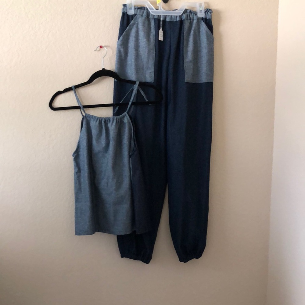 2piece two tone denim set